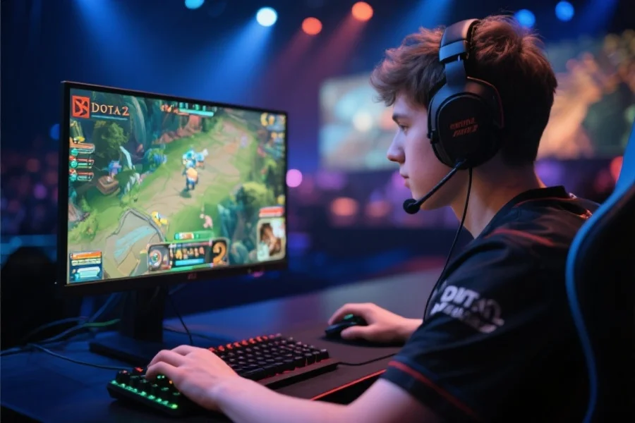 Dota 2选手比赛中